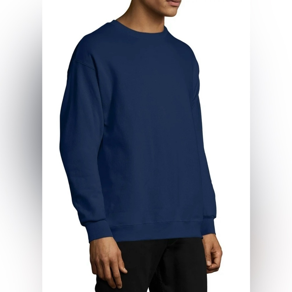 Hanes Sweater Deep Blue Crewneck Ultimate Cotton Fleece Size XL Unisex